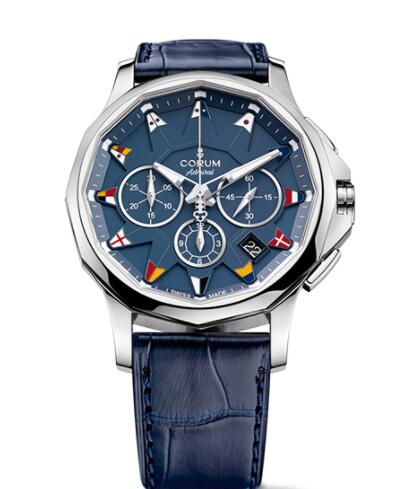 Review Copy Corum Admiral 42 Chronograph Watch A984/02987 - 984.101.20/0F03 AB12 - Click Image to Close